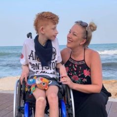 Finley with his Mum, Claire.